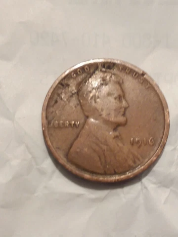 1916 p Lincoln Wheat Cent Lamination Error Cover