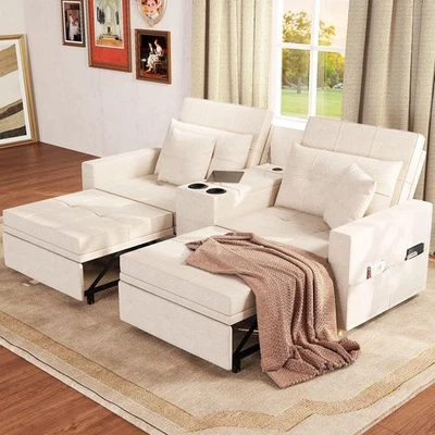 Silla Cama 75", Sofá Cama Convertible 3 en 1 con Respaldo Ajustable Foto 1 de 4