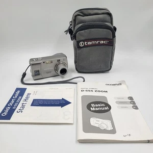 Olympus Imaging D-555 Zoom Imagelink fotocamera digitale argento con custodia e manuale - Foto 1 di 21