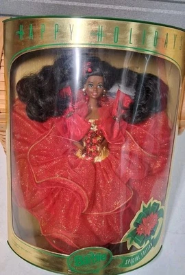 Черная кукла Barbie Happy Holidays 1993 специальное издание Mattel No10824   - Изображение 1 из 4