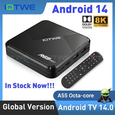 IOTWE Android14 Smart TV BOX 4+128GB 1000M Media Player Octa Core 2.4G/5G WIFI6 - Image 1 of 4