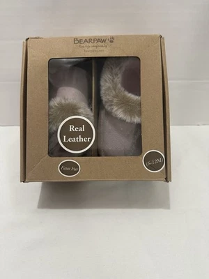 Bear Paw Baby Girl Size 6 To 12 Months Loafers Leather And Faux Fur In Box - Image 1 of 2