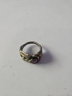 Vintage Brass Ring Renaissance Festival MI Rainmaker Purple Handcrafted Size 8.5 - Image 1 of 4