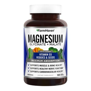 Magnesium Glycinate & Malate Complex w/Vitamin D3, 100% Chelated for Max Abso... - Picture 1 of 6