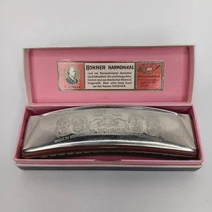 VINTAGE GERMAN M HOHNER Mundharmonika - Unsere Lieblinge - Harmonica 6195/32 G - Picture 1 of 8