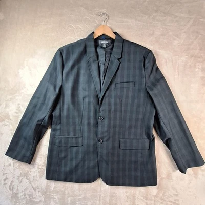 Kenneth Cole Reaction Blazer Mens 46 XXL Charcoal Stripe Two Button Single Vent - Image 1 of 4
