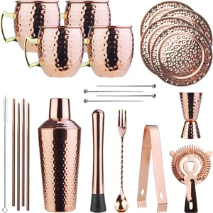 Moscow Mule Barware Set - 23pc - Copper Plated Stainless Steel - Professional... - Picture 1 of 4