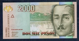 COLOMBIA   2.000 Pesos 2007   Pick 457g    Fior di Stampa  - Gian 12 - Imagen 1 de 2