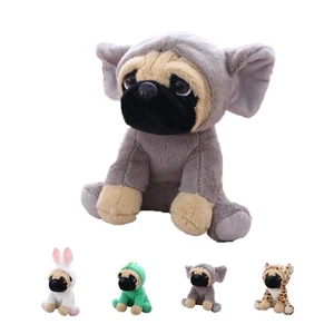 Cute Pug Stuffed Animal Cosplay as Gray Elephant Plush Toys Soft Pug Dog Toy ... - Picture 1 of 2