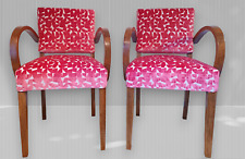 1930/40s French Bridge Chair with bentwood arms in Camengo Orlando Coral