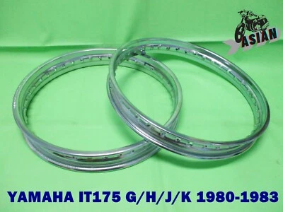 YAMAHA IT175 G-H-J-K 1980-1983  Front & Rear Chrome Steel Wheel Rim   **as1921** Foto 1 de 4