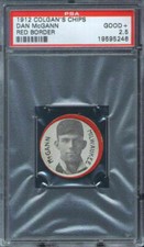 1912 E270 Colgan's Chips Red Border Dan McGann PSA 2.5 Milwaukee Brewers