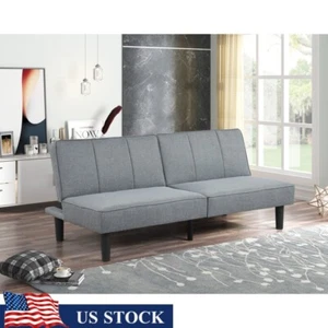 Convertible Futon Sofa Bed Multi-Functional Easy Assembly Upholstered Furniture - Picture 1 of 13