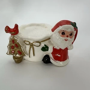 1950's Napcoware Christmas SANTA Sack Tree Candle Holder Japan Mid Century - Picture 1 of 7