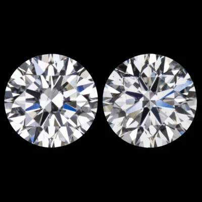 2ct GIA CERTIFIED DIAMOND STUD EARRINGS EXCELLENT ROUND CUT H SI2 NATURAL PAIR - Image 1 of 3