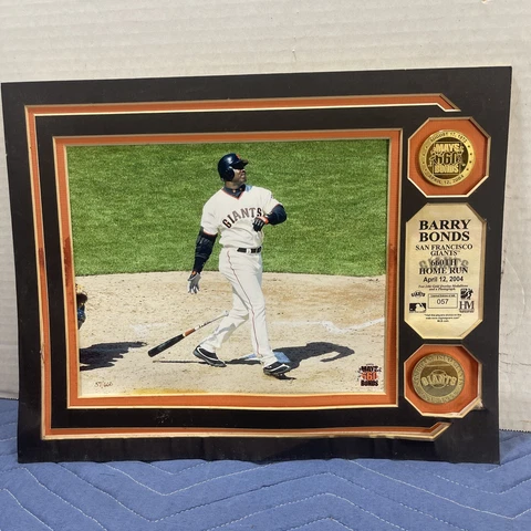 Barry Bonds SF Giants 660th Home Run Plaque 24Kt Gold Medallions 57/660 as is Cover