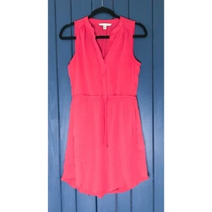 Lauren Conrad Sheer Orange Dress Size 6 Drawstring Waist Classic Summer - Imagen 1 de 5
