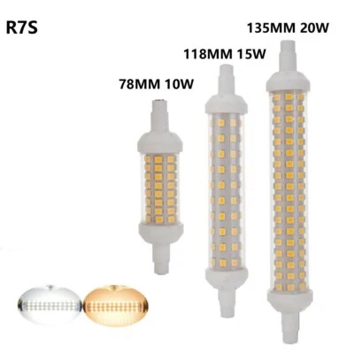 R7S LED Glühbirne 78mm 118mm 135mm 10W 15W 20W Maislicht Ersetzt Halogenlampen - Bild 1 von 4