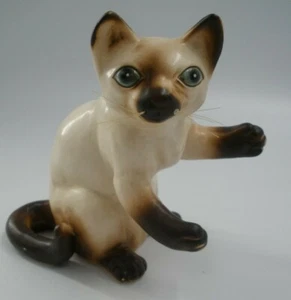 Vintage Siamese Mom Cat Figurine Lipper & Mann INC. Japan Porcelain Whiskers - Picture 1 of 6