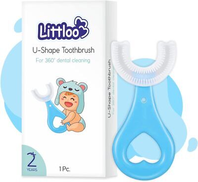Littloo Baby 360° U-Shaped Silicone Soft Toothbrush For Children-[Pack Of 1 & 2] • 22.48€