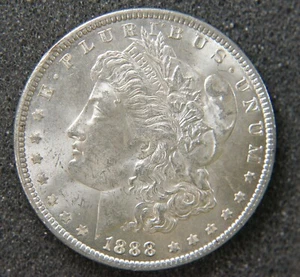 1888 Morgan Dollar AU++ About Uncirculated Plus State 90% Silver Free Shipping - Picture 1 of 2