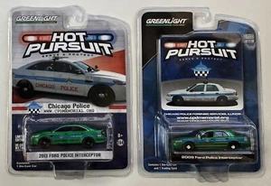 Juego exclusivo de máquinas verdes Greenlight Hot Pursuit Chicago Police Interceptor - Imagen 1 de 1