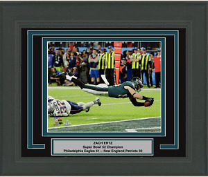 Framed ZACH ERTZ GW TD Eagles Super Bowl 52 8x10 Photo Professionally Matted #1