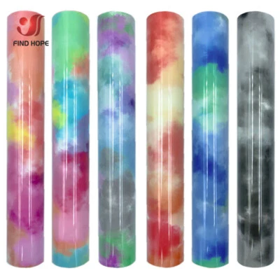 Clouds Watercolor HTV Tie Dye Iron On Vinyl for T-Shirt Fabric Cut Film DIY - Image 1 of 4