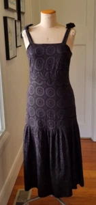 Mexicojo size 12 ( L ) Black cotton lace maxi dress - Picture 1 of 9