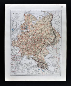 1885 Stanford Map Russia Moscow St. Petersburg Ukraine Poland Finland Antique - Picture 1 of 3