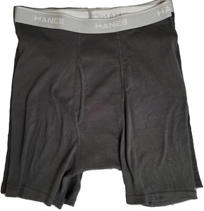 Hanes Comfort Flex Boxer Briefs Men's Size Medium Black Gray Waistband 2 Pair - Picture 1 of 13
