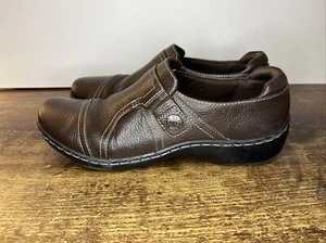 Clarks Loafers Womens 6 M Brown Leather Cora Poppy Comfort Slip On Shoes - Picture 1 of 7