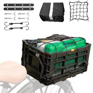 Cesta Trasera para Bicicleta, Cesta de Almacenamiento Plegable para Portabicicletas, Bicicleta Universal - Imagen 1 de 15