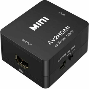 Mini RCA to HDMI Video Adapter Composite AV CVBS 720p 1080p Converter Upscaler - Picture 1 of 8