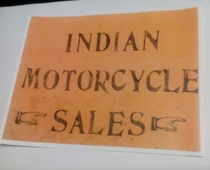 Conjunto Tipo Antiguo Indian Motorcycle Sales Hombre Perfecto Cueva Publicidad Impresión NUEVO - Imagen 1 de 1