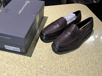 Mocassim Rockport Masculino Clássico WS Penny Marrom K60423 Novo Na Caixa Tamanho 10 - Imagem 1 de 4