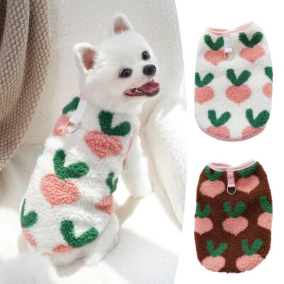 Pet Dog Sweaters Soft Winter Warm Pet Clothes Jacket Coat Vest Teddy Plush Cozy↔ - Image 1 of 4