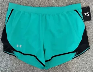NWT Sz 1X Women's Under Armour Fly By 2.0 Heatgear Active Shorts in Turquoise - Picture 1 of 11