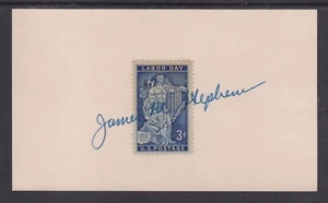 James M. Stephens, Chair National Labor Relations Board, signed Labor Day stamp - Picture 1 of 2