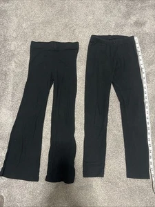 Lot Two Girls Youth Black Leggings Cat Jack Medium Small Art Class - Picture 1 of 8