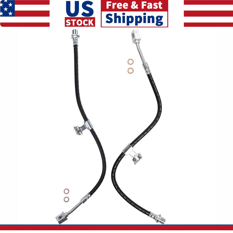 2x Linha de freio dianteira esquerda e direita mangueira de freio para 1979-1986 Chevrolet C30 - Imagem 1 de 4