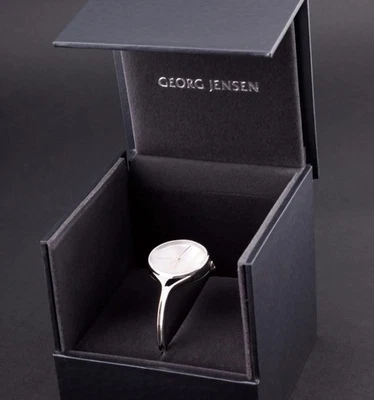 Georg Jensen Vivianna Oval Bangle Watch # 328 Torun size Small.  Very rare. - Image 1 of 4