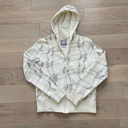 OFF WHITE Felpa con cappuccio e zip intera Y2K Cream Nike taglia donna small (4 6)