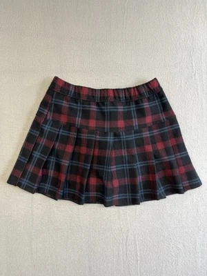 Abercrombie Kids Girls 13/14 Plaid Pleated Skirt Skort Red & Black Cotton Blend - Image 1 of 4