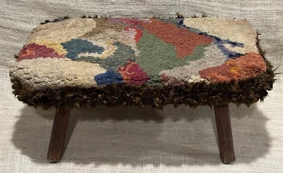 Antique Hook Upholstered Stool  - Image 1 of 3