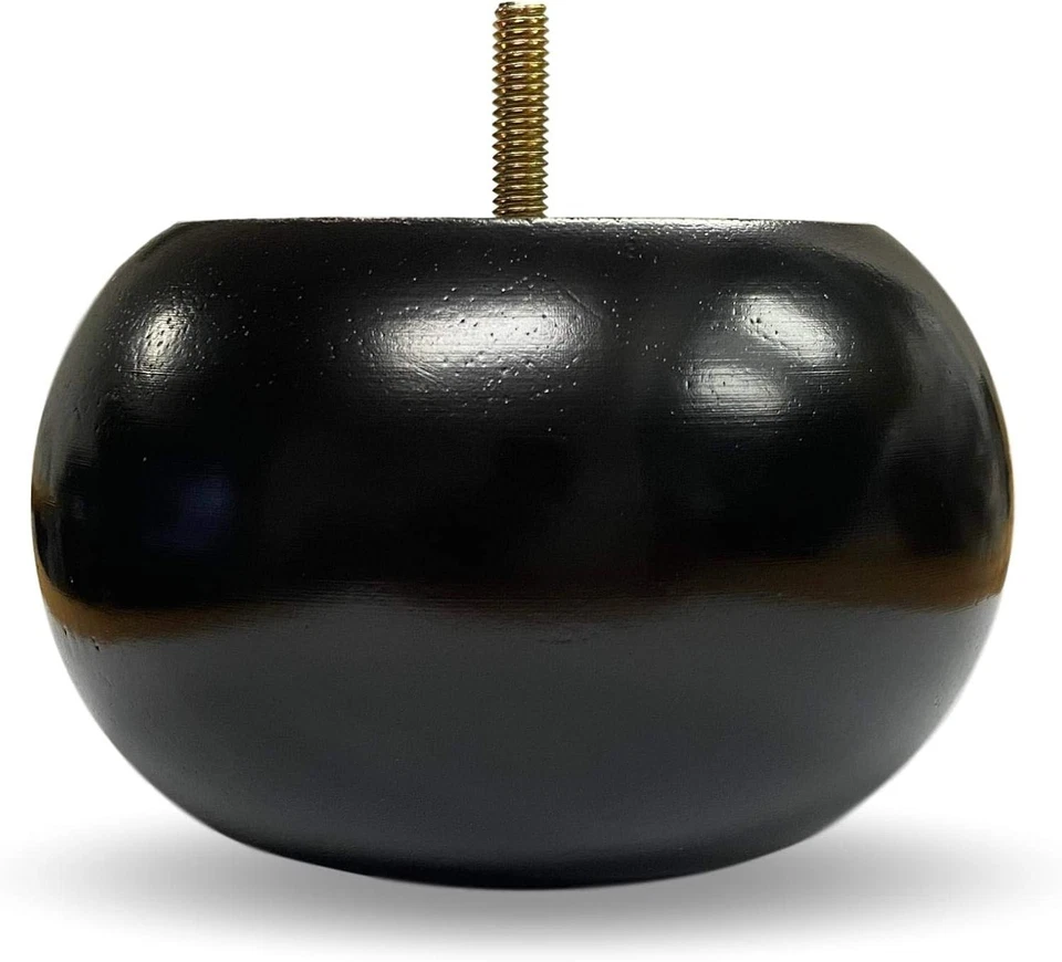 3" Round Furniture Legs/Bun Feet/Sofa/Chair/Ottoman/ Espresso Finish - Set of 4 - Image 1 of 1