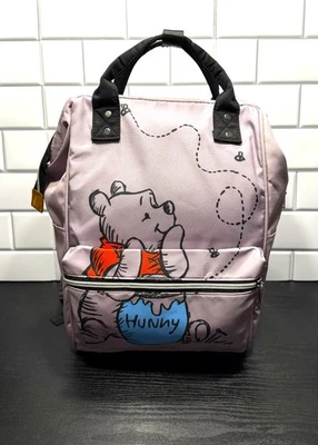 Bolsa de fraldas Disney Winnie The Pooh mochila desenho animado bolsa grande compartimento tote - Imagem 1 de 4