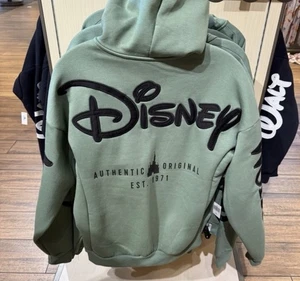 Disney Parks 2025 WDW Castle Zip Up Hoodie-Olive Green Size L New - Picture 1 of 2