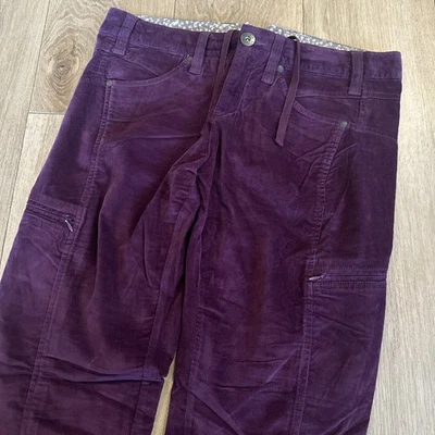 Pantalones cargo Athleta para mujer de pana pierna cónica con cordón púrpura talla 10 Foto 1 de 4