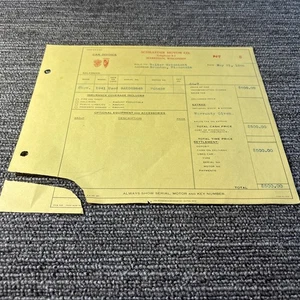 Chevrolet 1941 de colección recibo de ventas de concesionario de automóviles factura de concesionario de automóviles - Imagen 1 de 2